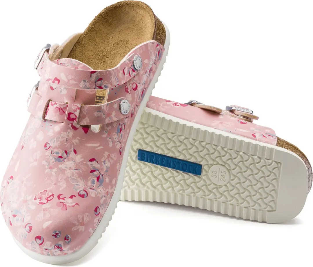 Birkenstock Kay SL Dames Werkklompen Flower Field - Roze - Maat 35