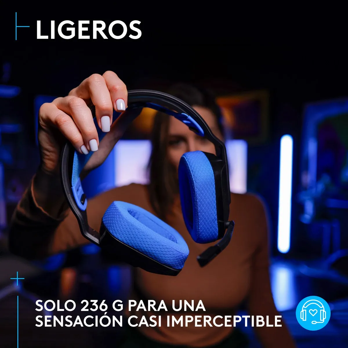 Logitech G G535 Draadloze Headset - 40mm Drivers - Zwart/Blauw - afbeelding 6 van 6