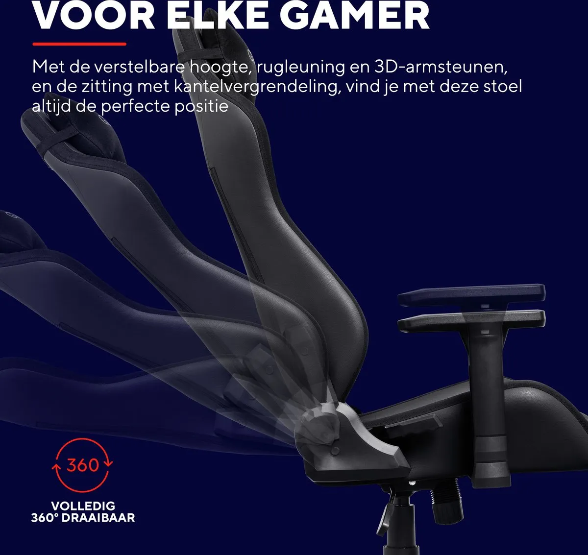 Trust GXT 714 Ruya Gamingstoel - Verstelbaar - Zwart