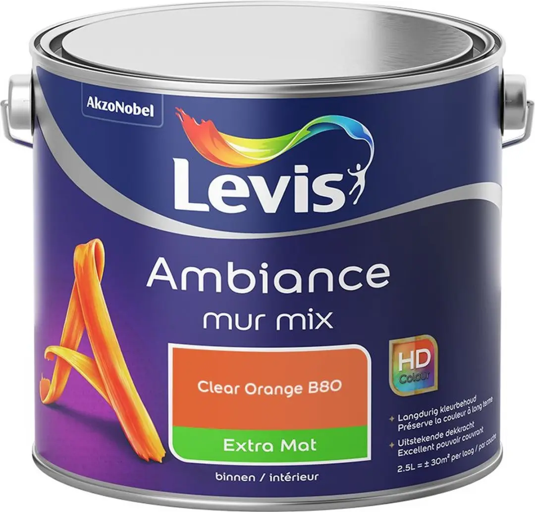 Levi's Ambiance Mur Extra Mat Mix Clear Orange B80 Mengverf 2,5L