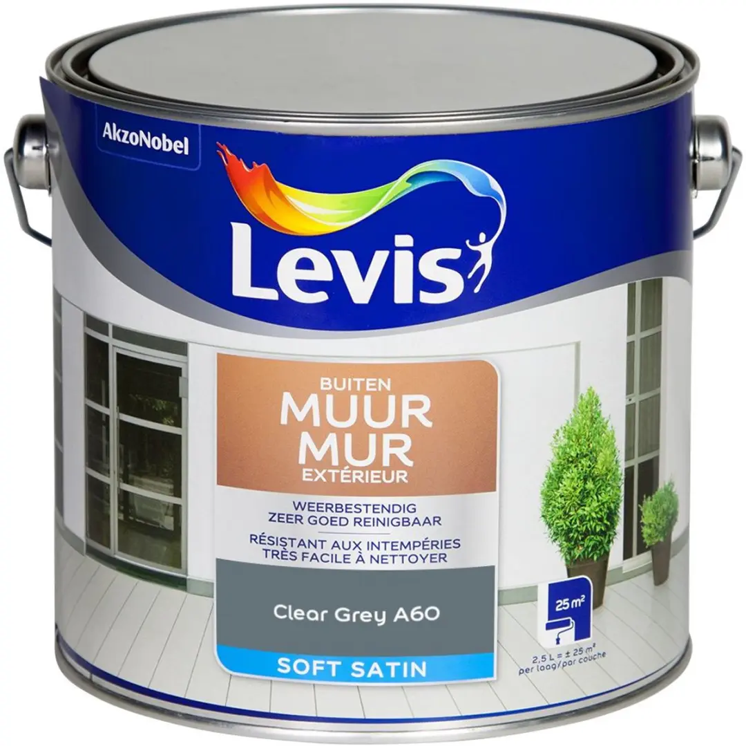 Levi's Muur Buiten Mix Clear Grey A60 Mengverf 2,5L