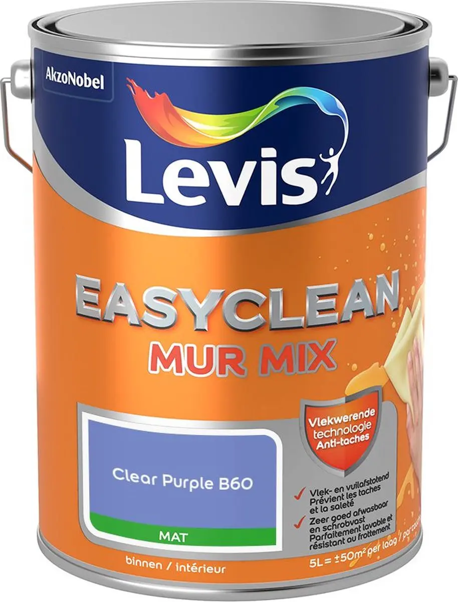 Levi's Easyclean Mur Mat Mix Clear Purple B60 Mengverf 5L