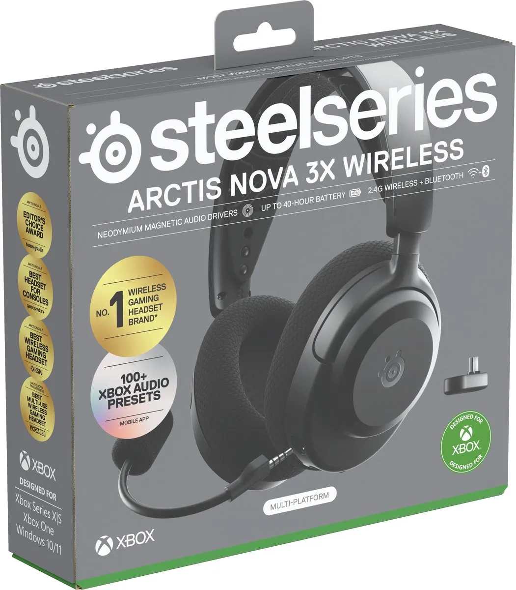 SteelSeries Arctis Nova 3X Wireless Gamingheadset 61689 - Zwart - afbeelding 6 van 6