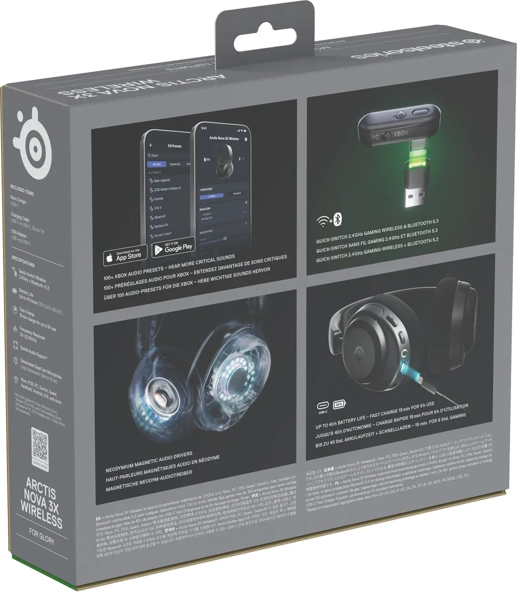 SteelSeries Arctis Nova 3X Wireless Gamingheadset 61689 - Zwart