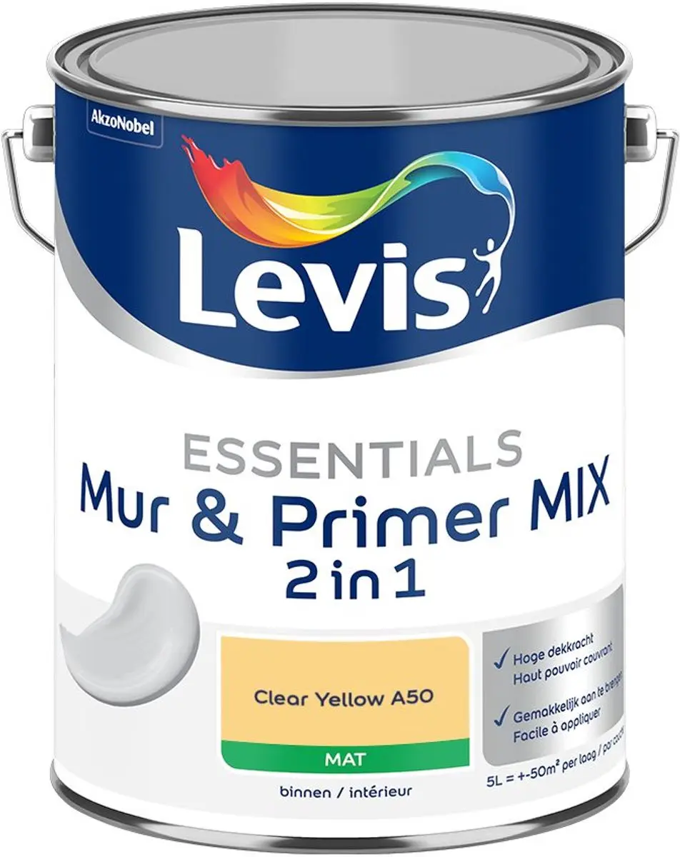 Levi's Essentials Mur & Primer Mix Clear Yellow A50 Mengverf 5L