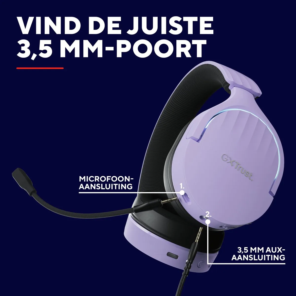 Trust GXT 490 Fayzo Gaming Headset - 7.1 Surround - Paars