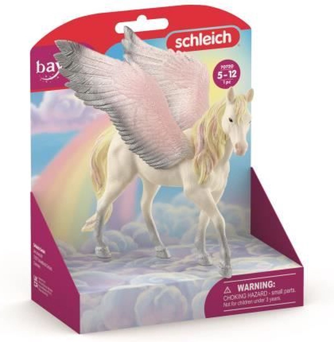 Schleich Pegasus speelfiguur Bayala Sunrise met glanzende vleugels.