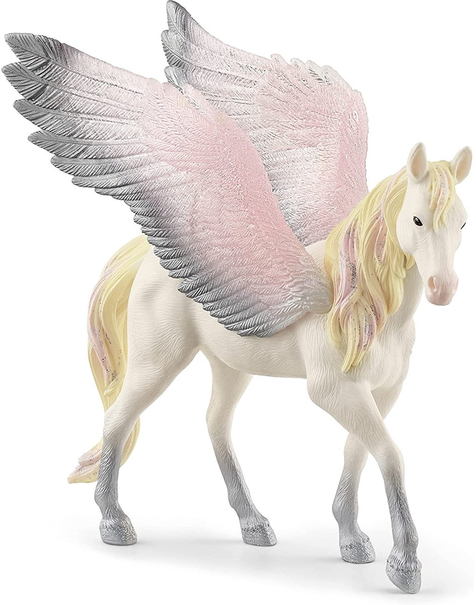 Schleich Pegasus speelfiguur Bayala Sunrise met glanzende vleugels.