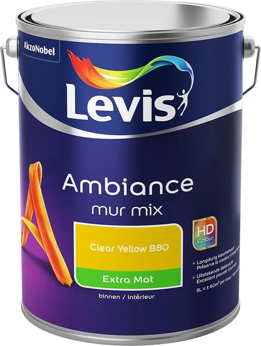 Levi's Ambiance Mur Extra Mat Mix Clear Yellow B80 Mengverf 5L