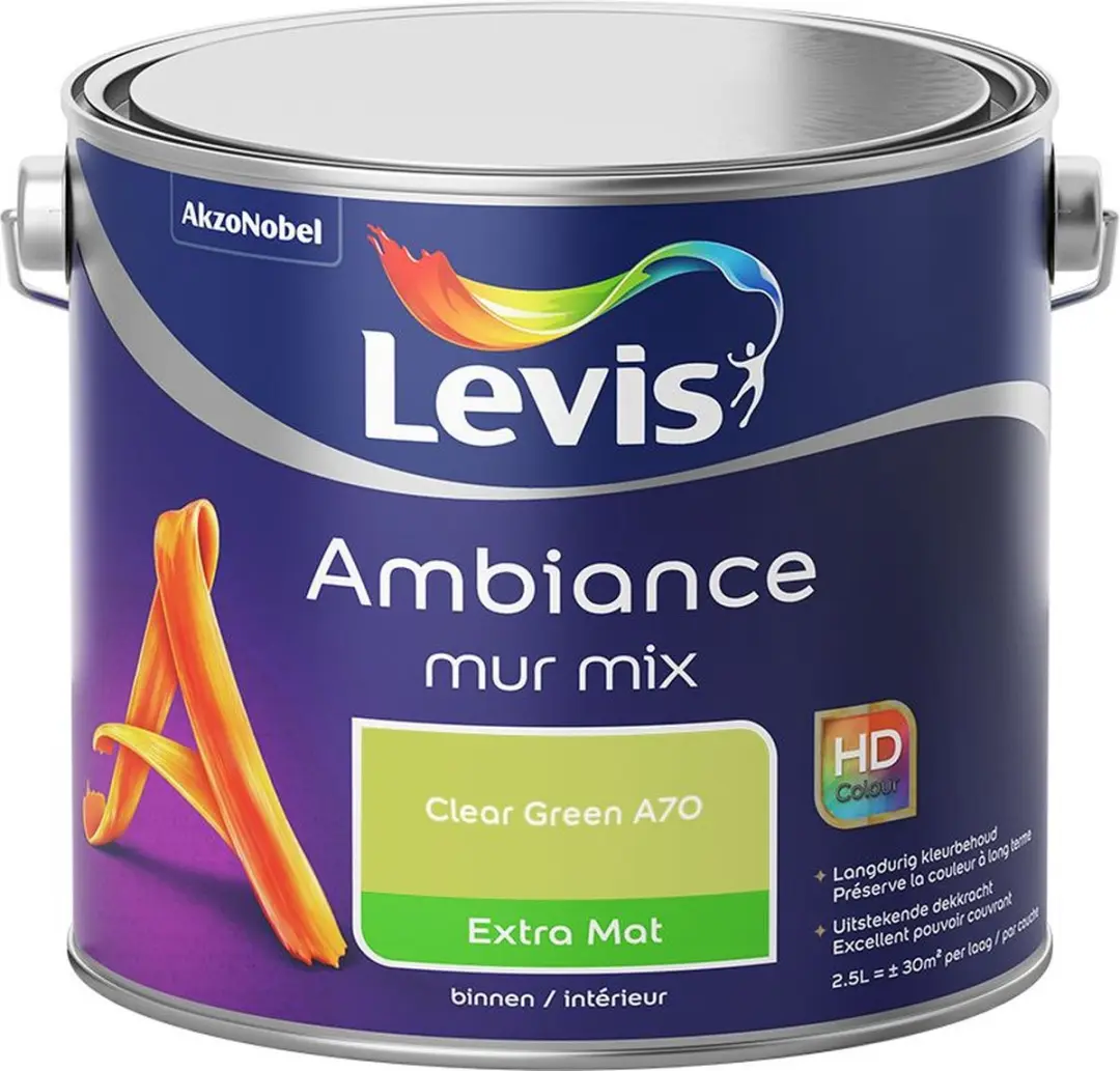 Levi's Ambiance Mur Extra Mat Mix Clear Green A70 Mengverf 2,5L