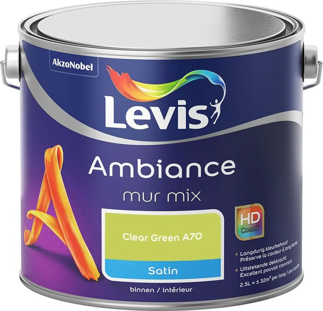 Levi's Ambiance Mur Satin Mix Clear Green A70 Mengverf 2,5L