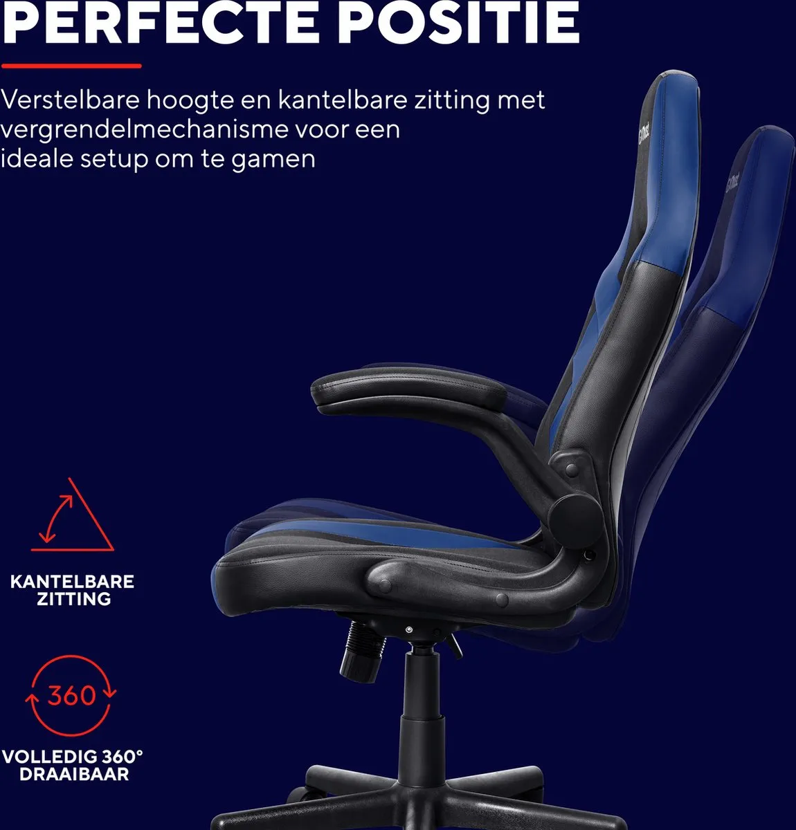 Trust GXT 703B Riye Gamingstoel - Blauw/Zwart