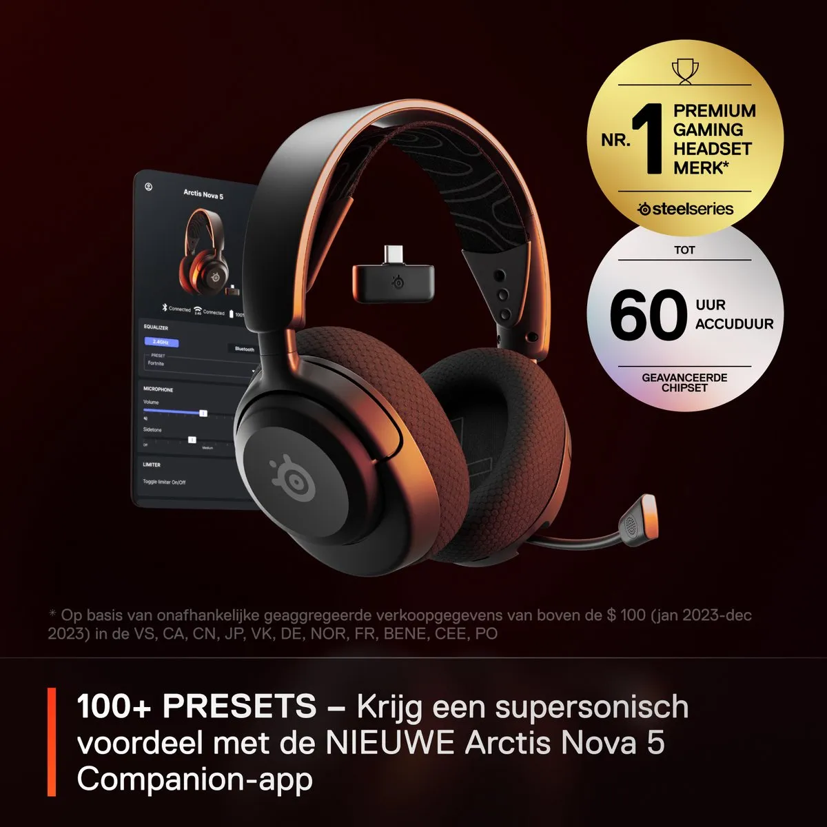 SteelSeries Arctis Nova 5 Wireless - Draadloze Gaming Headset - Zwart
