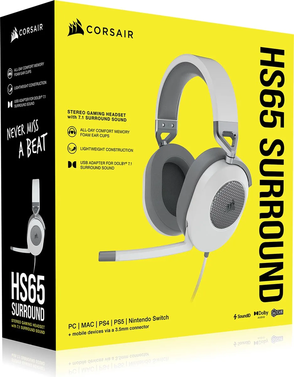 Corsair HS65 CA-9011271-EU Gaming Headset - Wit - afbeelding 6 van 6