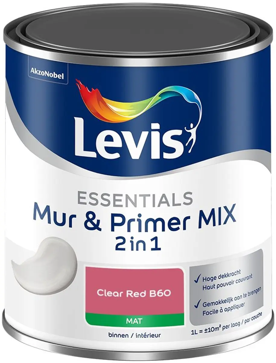 Levi's Essentials Mur & Primer Mix Clear Red B60 Mengverf 1L