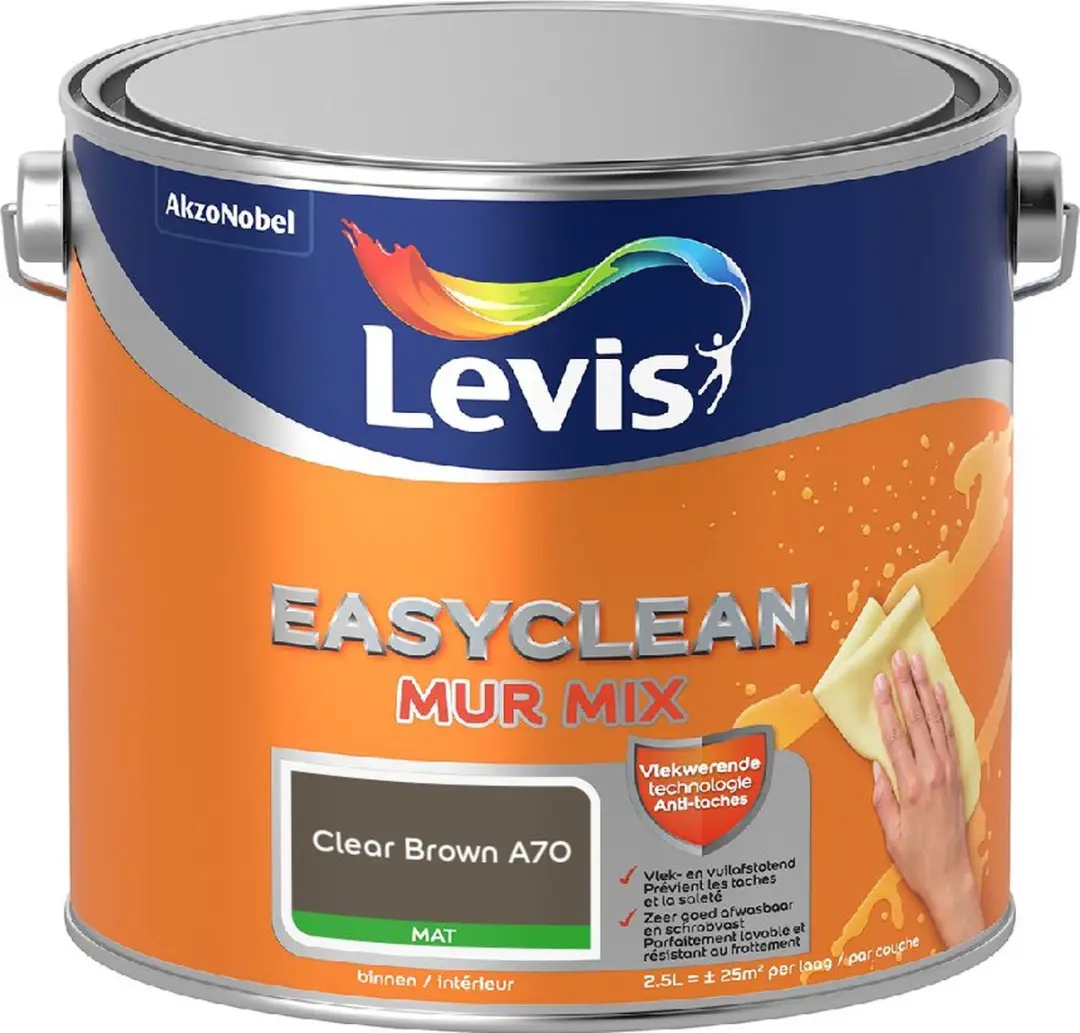 Levi's Easyclean Mur Mat Mix Clear Brown A70 Mengverf 2,5L