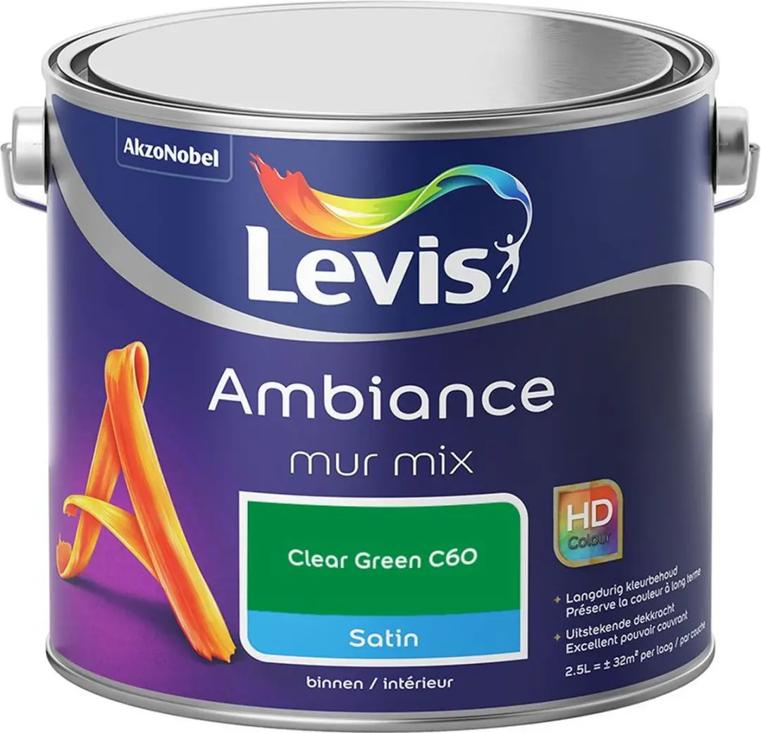 Levi's Ambiance Mur Satin Mix Clear Green C60 Mengverf 2,5L