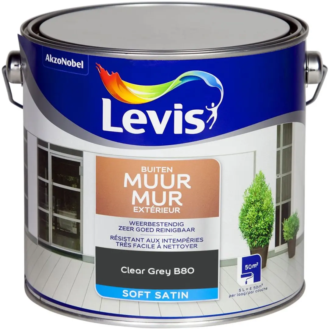 Levi's Muur Buiten Mix Clear Grey B80 Mengverf 5L