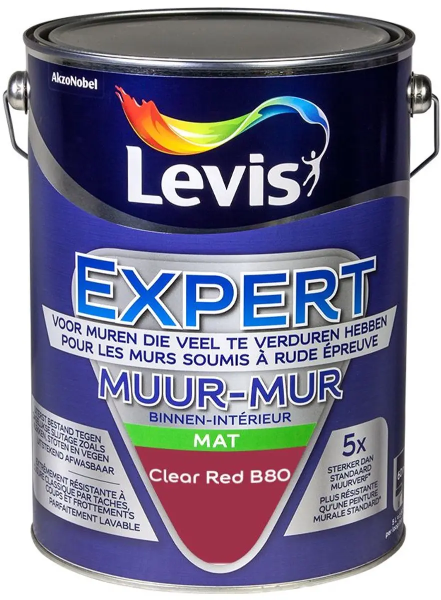 Levi's Expert Muur Binnen Mix Clear Red B80 Mengverf 5L