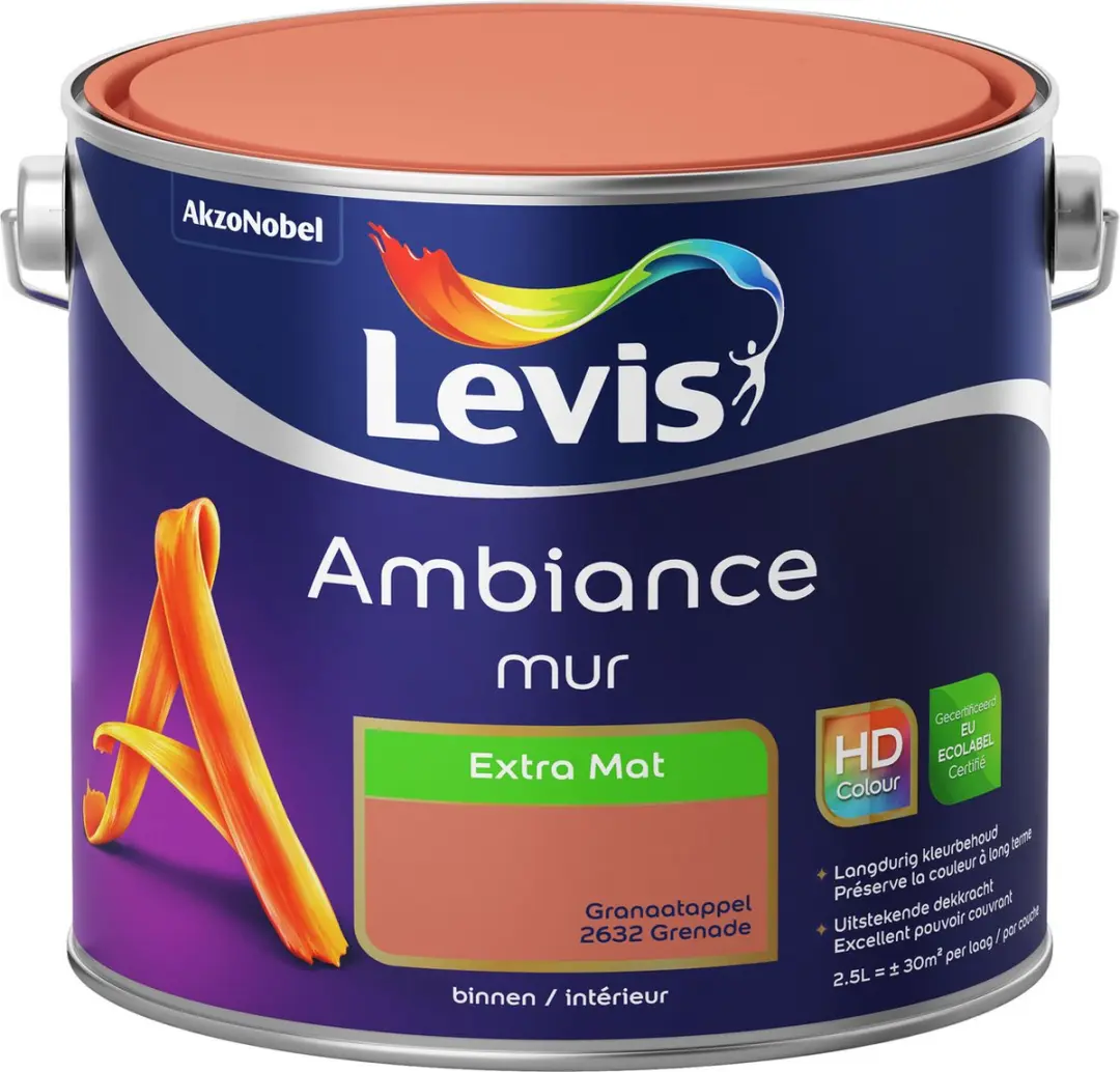 Levi's Ambiance Mur Extra Mat Granaatappel 2,5L