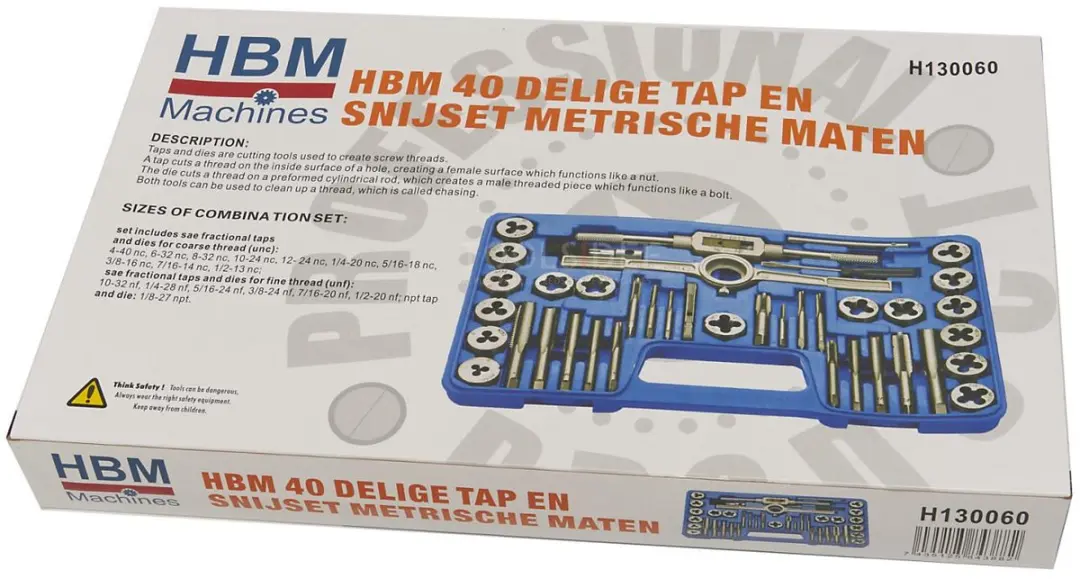 HBM UNC/UNF Tap en Snijset 40-delig - Metaal - afbeelding 6 van 6