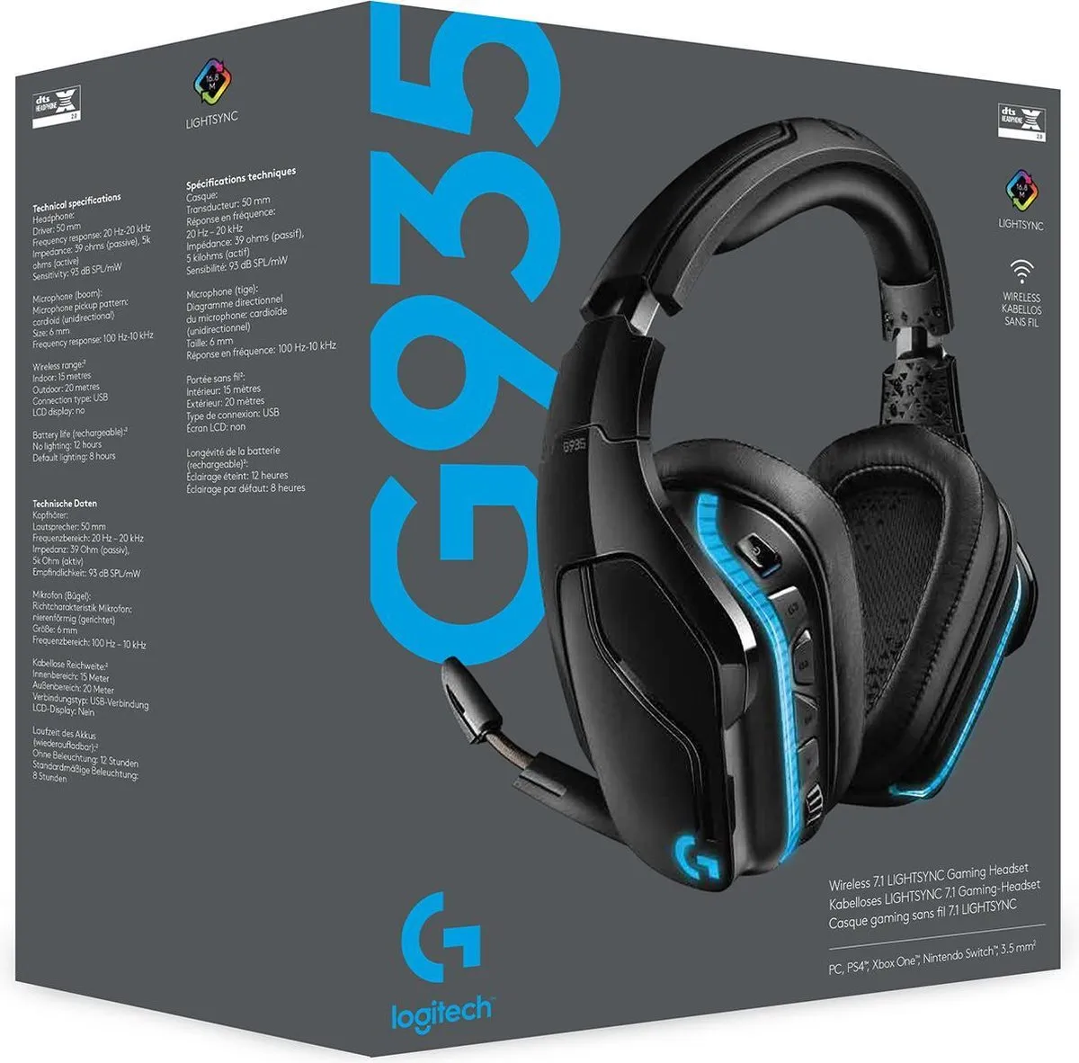 Logitech G G935 Draadloze Gaming Headset - Zwart - afbeelding 6 van 6