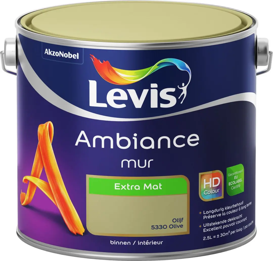 Levi's Ambiance Mur Extra Mat Olijf 2,5L