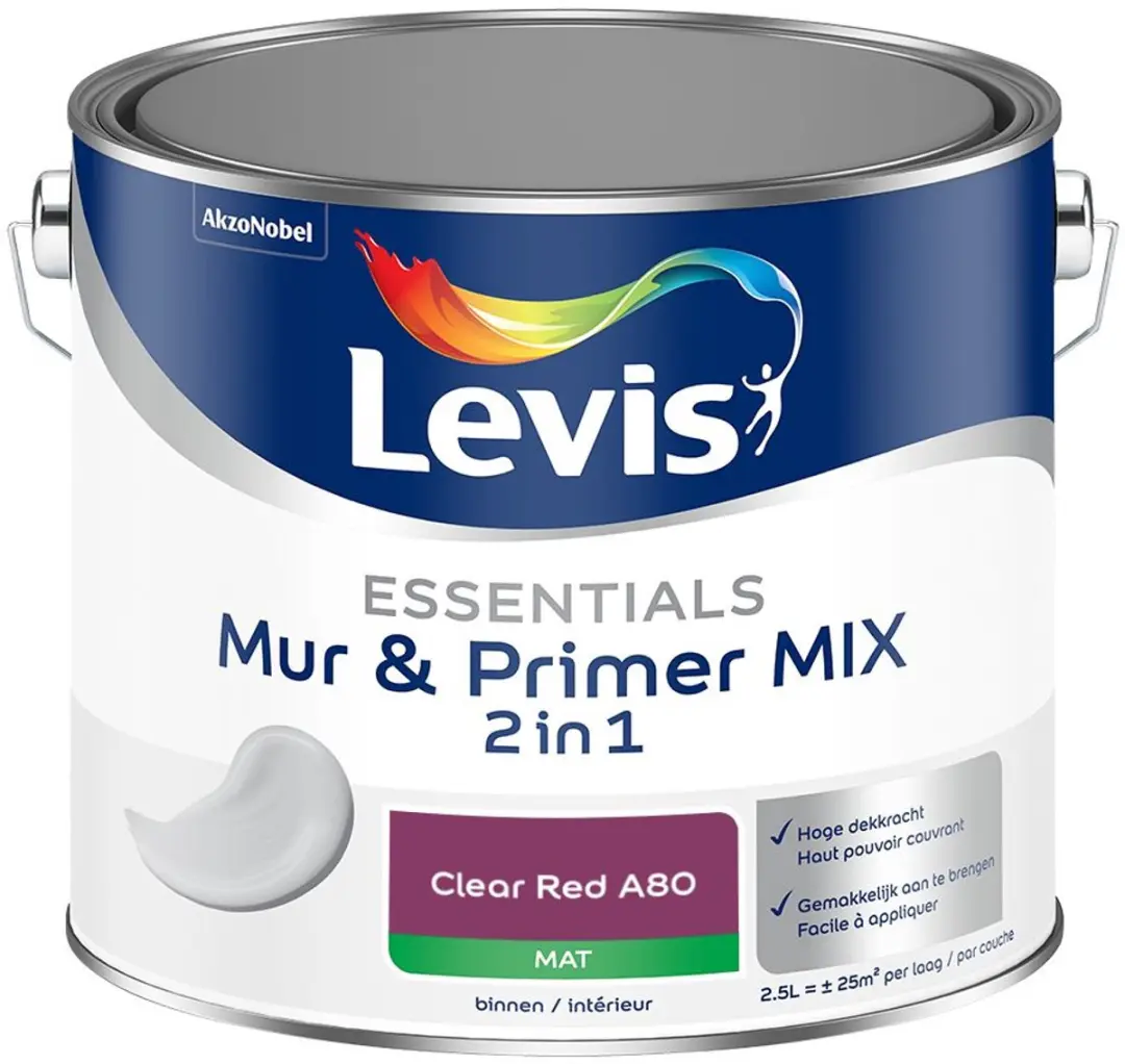 Levi's Essentials Mur & Primer Mix Clear Red A80 Mengverf 2,5L