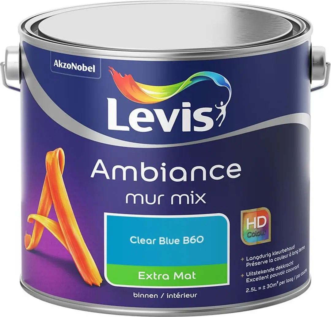 Levi's Ambiance Mur Extra Mat Mix Clear Blue B60 Mengverf 2,5L