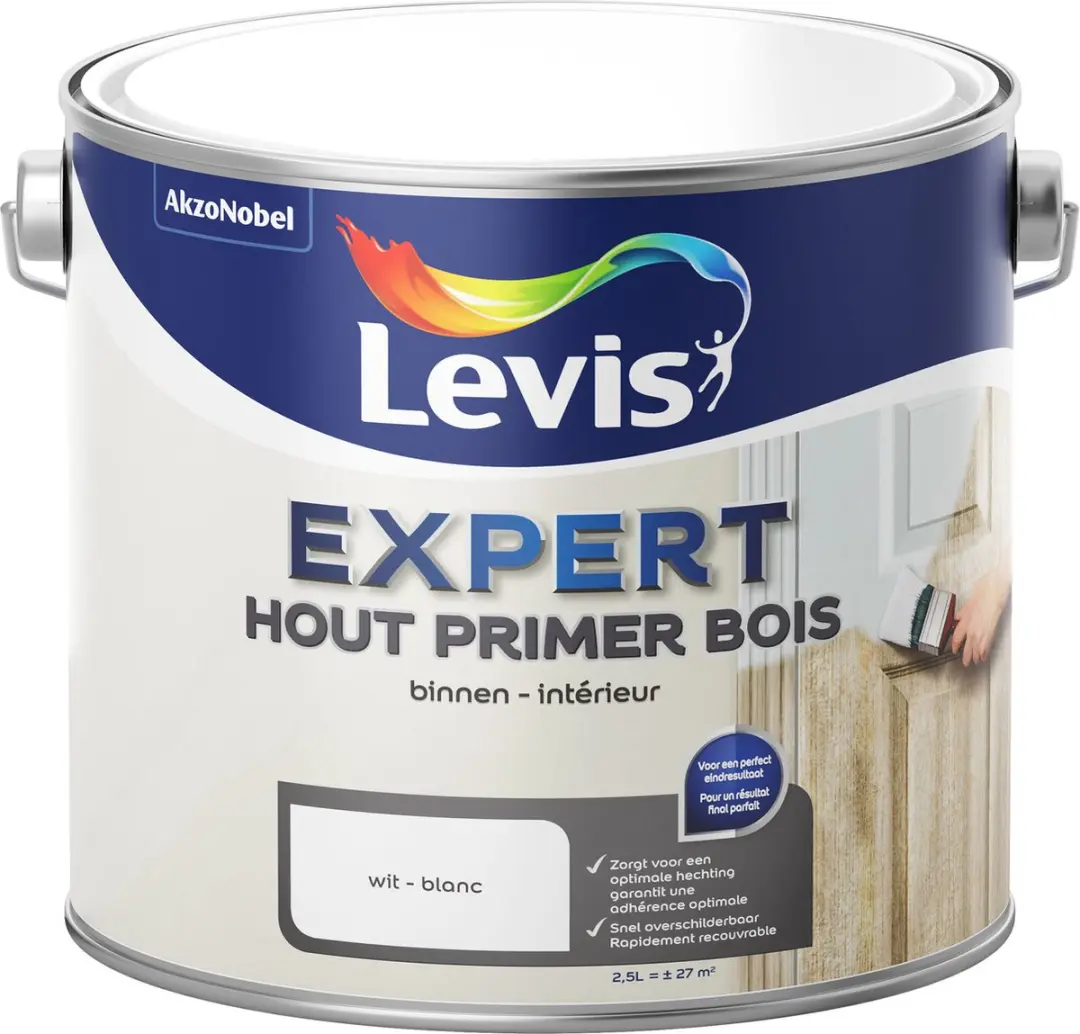 Levi's Expert Houtprimer Binnen Wit 2,5L