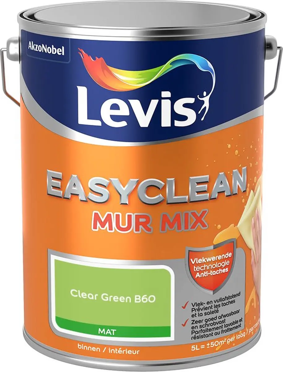 Levi's Easyclean Mur Mat Mix Clear Green B60 Mengverf 5L