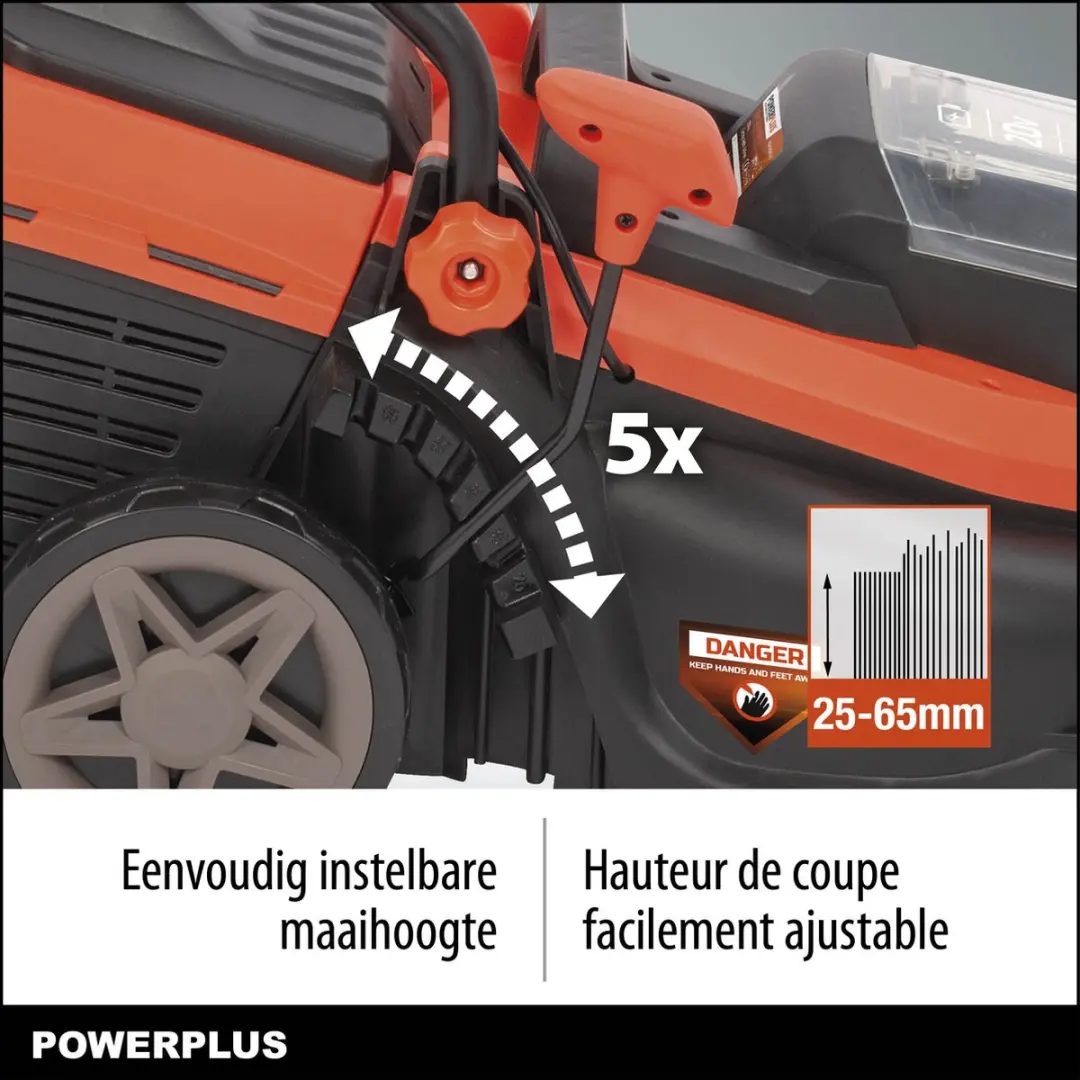 Powerplus POWDPG75565 Accu-Grasmaaier & -Trimmer 20V - 340mm/230mm - 30L - afbeelding 5 van 6