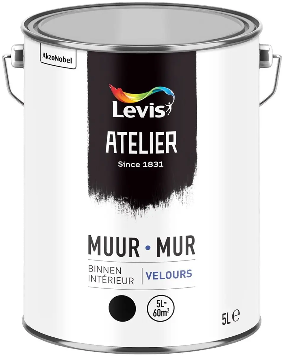 Levi's Atelier Muur Binnen Velours Verf 5L - RAL 9010 Gebrokenwit