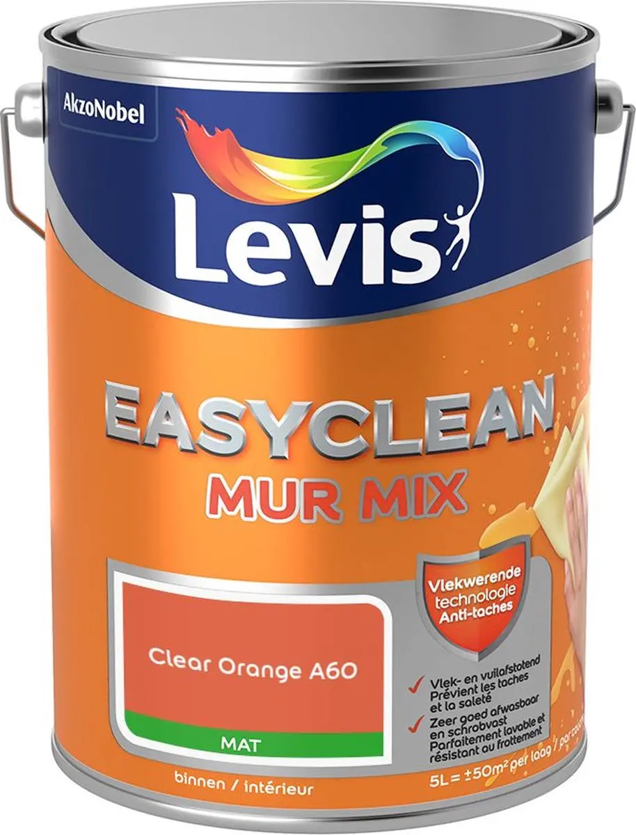 Levi's Easyclean Mur Mat Mix Clear Orange 5L