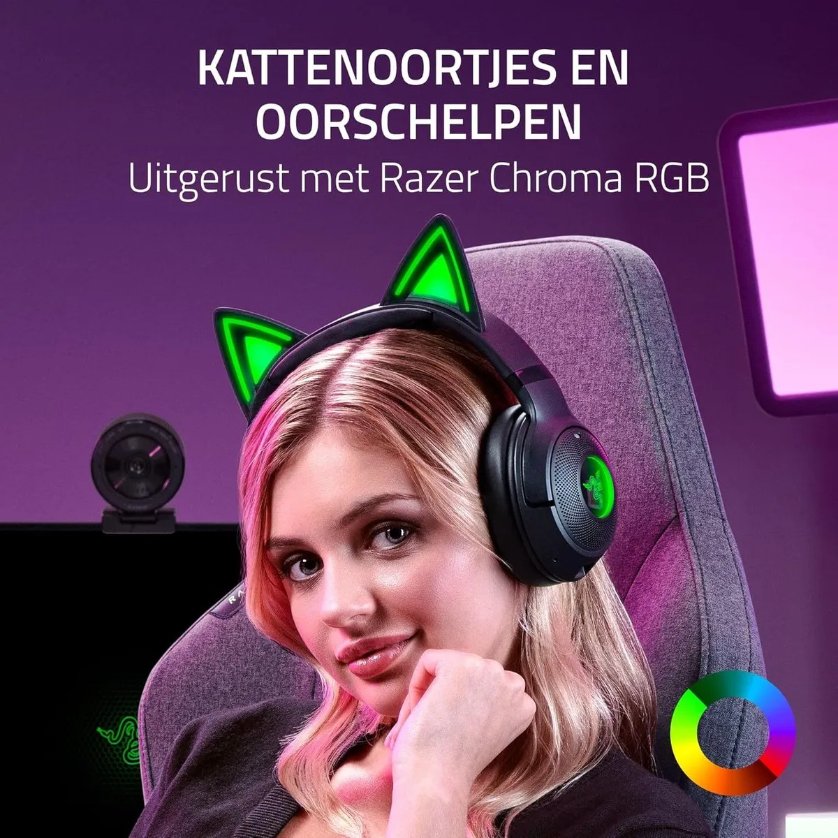 Razer Kraken Kitty V2 RZ04-04860500 Gaming Headset - Draadloos - RGB - 7.1 Surround