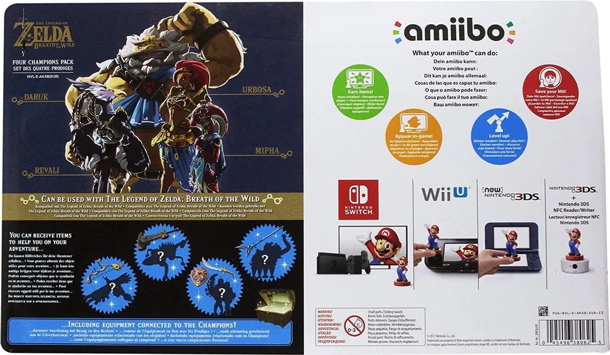 Nintendo Amiibo Zelda 4 Set - Daruk, Mipha, Revali & Urbosa