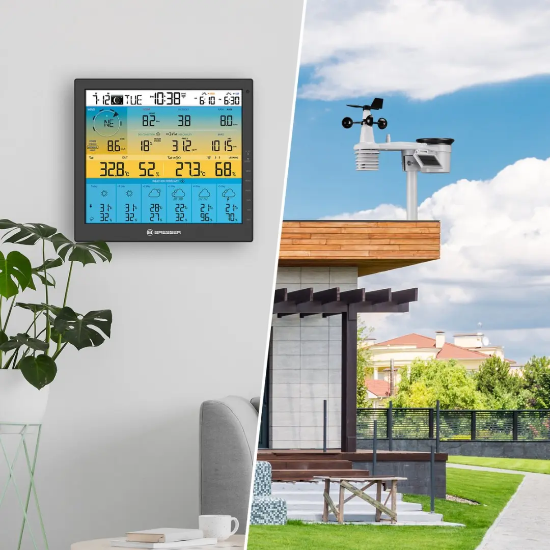 Bresser 4CAST PRO Weerstation - WLAN - 7-in-1 Sensor - Zwart/Wit