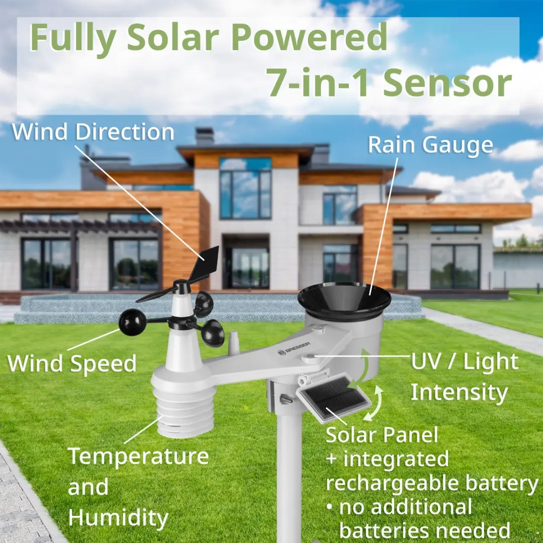 Bresser 4CAST PRO Weerstation - WLAN - 7-in-1 Sensor - Zwart/Wit