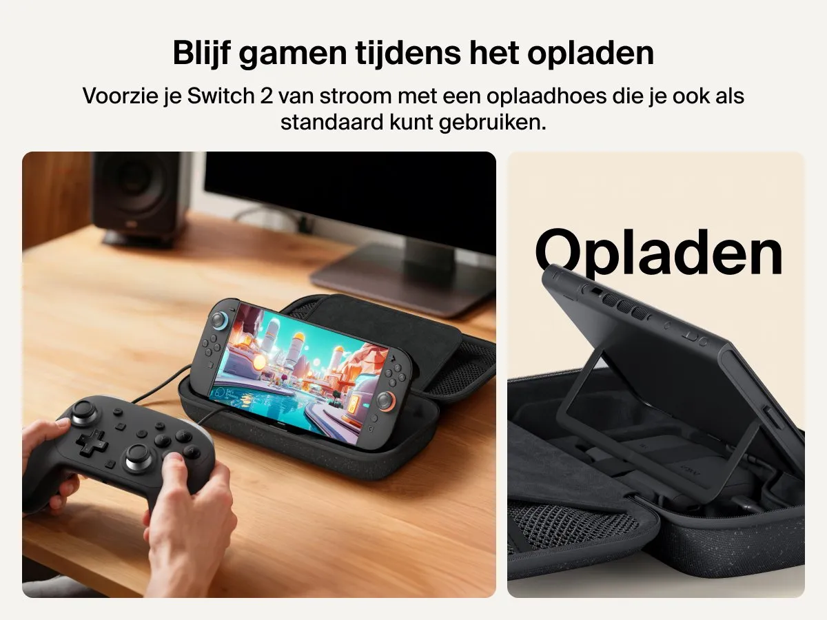 Belkin Gaming Nintendo Switch 2 Beschermhoes met Powerbank - Antraciet
