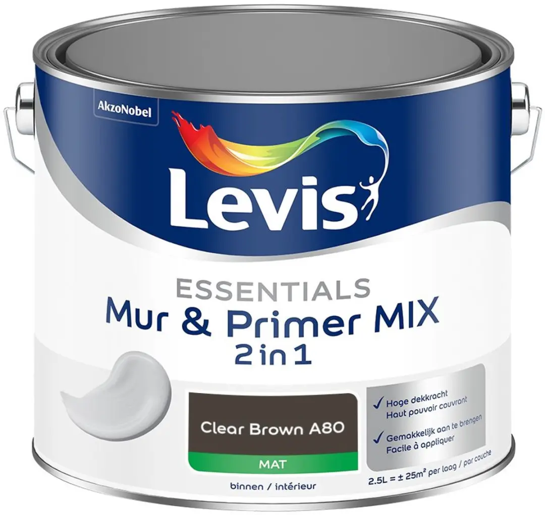 Levi's Essentials Mur & Primer Mix Clear Brown A80 Mengverf 2,5L