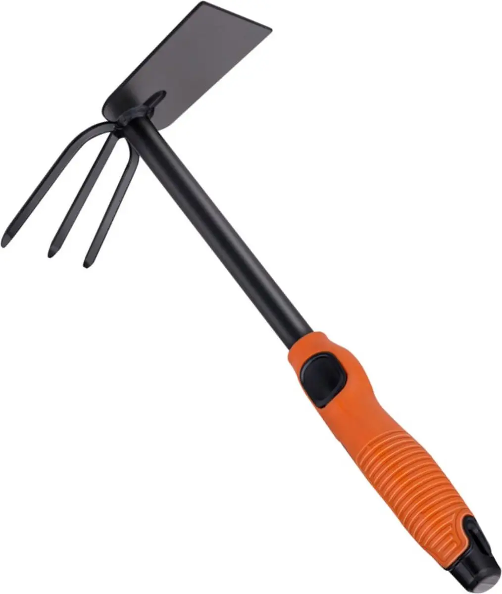 BLACK+DECKER Dubbele Schoffel 30cm - 3 Pinnen & Hak - Zwart/ Oranje