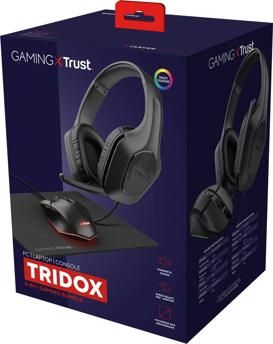 Trust GXT 790 Tridox Gaming Bundle - Zwart - afbeelding 6 van 6
