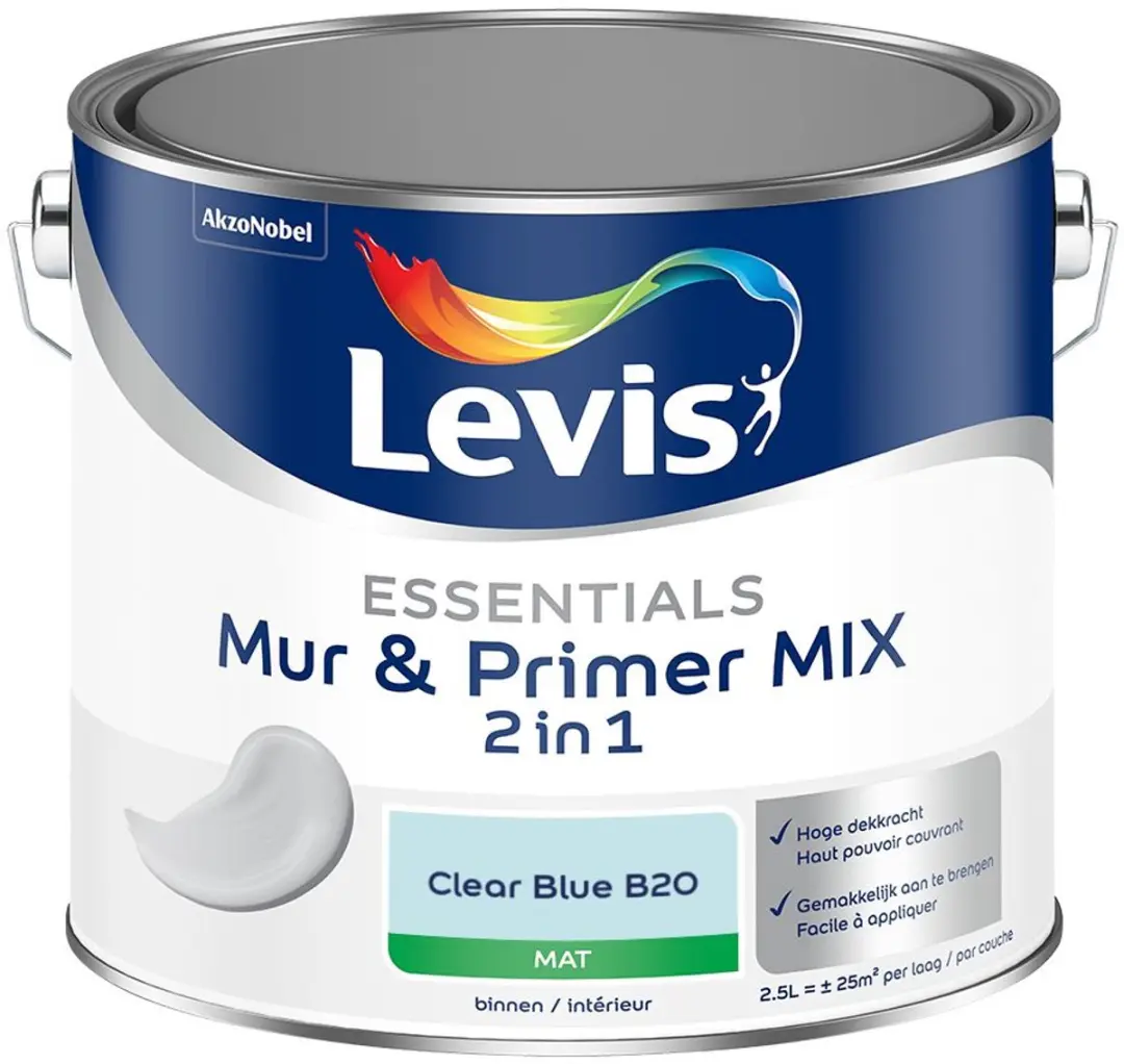 Levi's Essentials Mur & Primer Mix Clear Blue B20 Mengverf 2,5L
