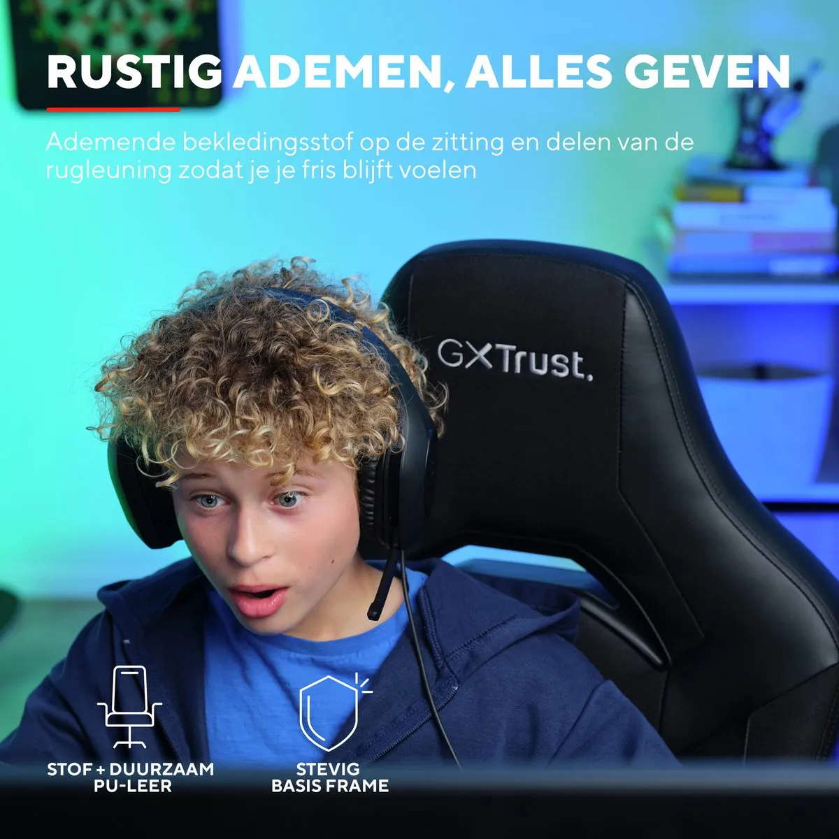 Trust GXT 703 Riye Gamingstoel - Verstelbaar - Zwart