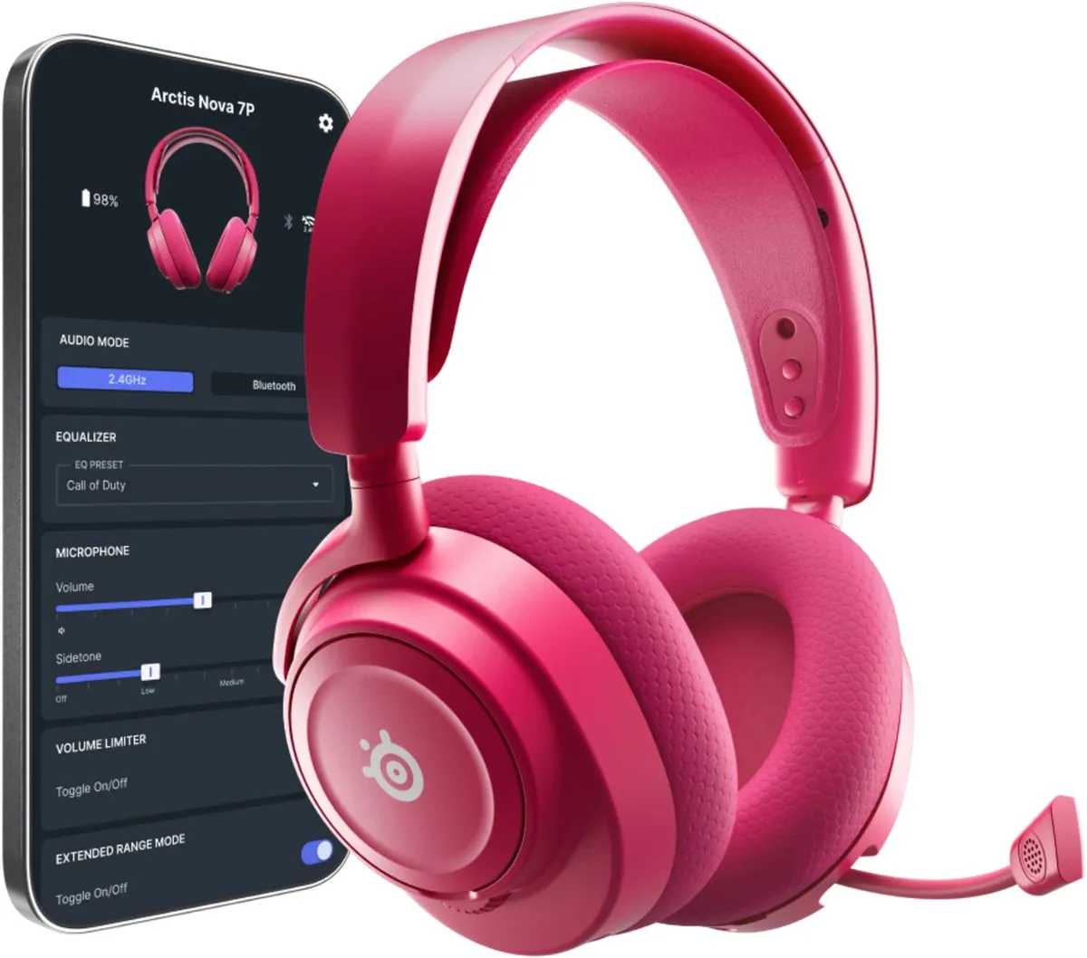 SteelSeries Arctis Nova 7P Gen 2 Magenta Headset - afbeelding 6 van 6