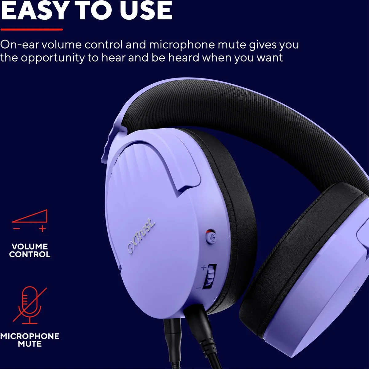 Trust GXT 489P Fayzo Gaming Headset - Paars