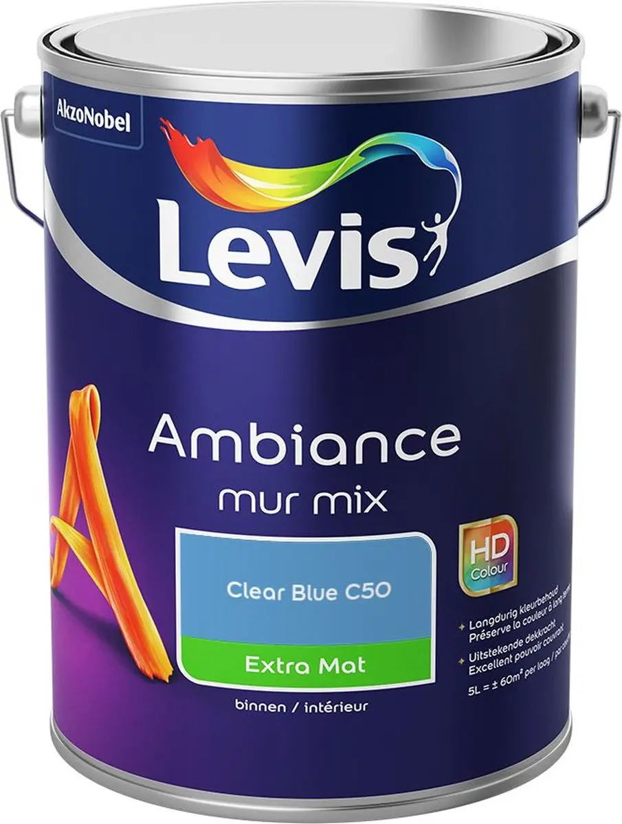 Levi's Ambiance Mur Extra Mat Mix Clear Blue C50 Mengverf 5L