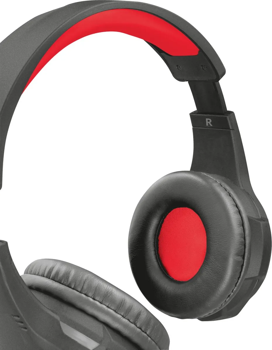 Trust GXT 307 RAVU Headset - 40mm Drivers - Zwart/Rood