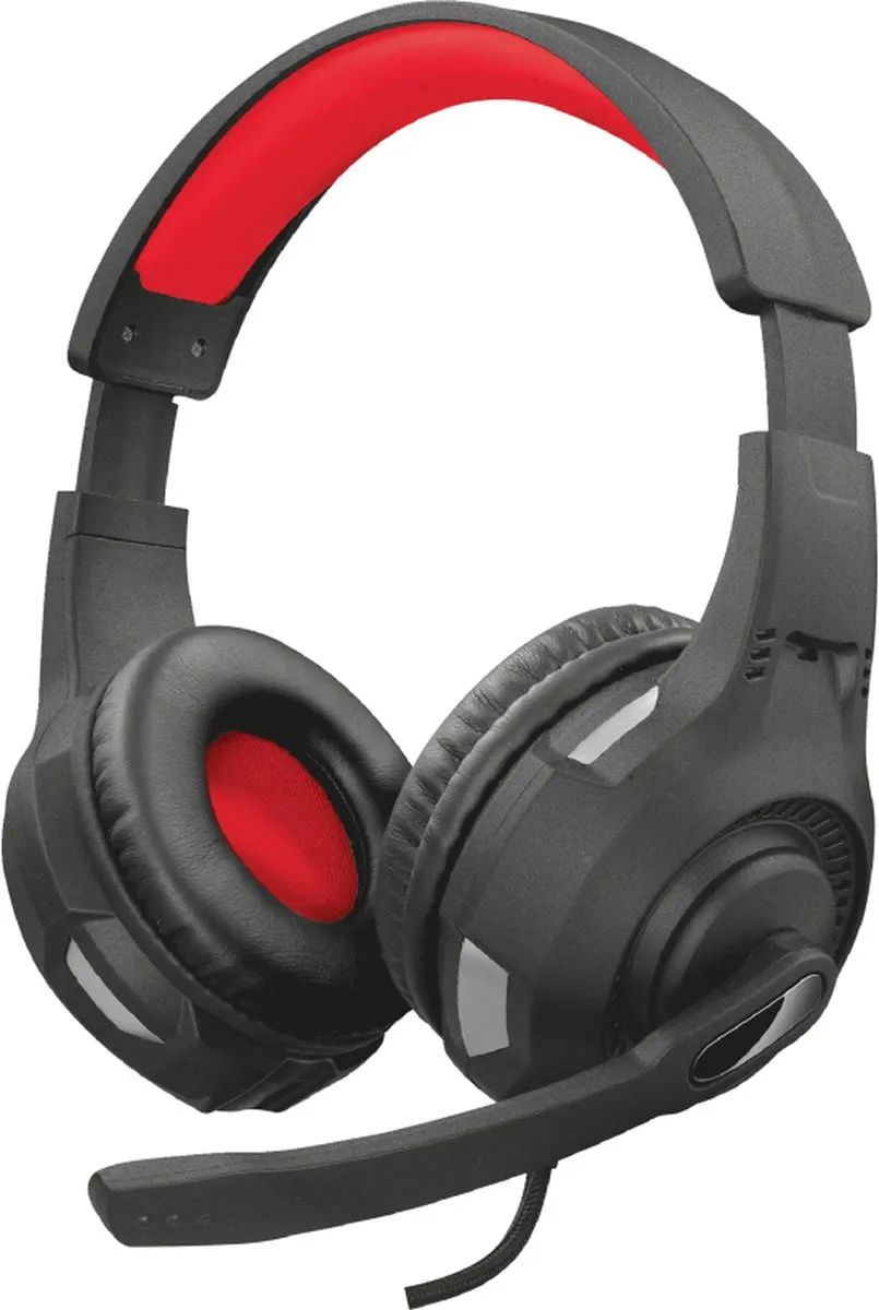 Trust GXT 307 RAVU Headset - 40mm Drivers - Zwart/Rood
