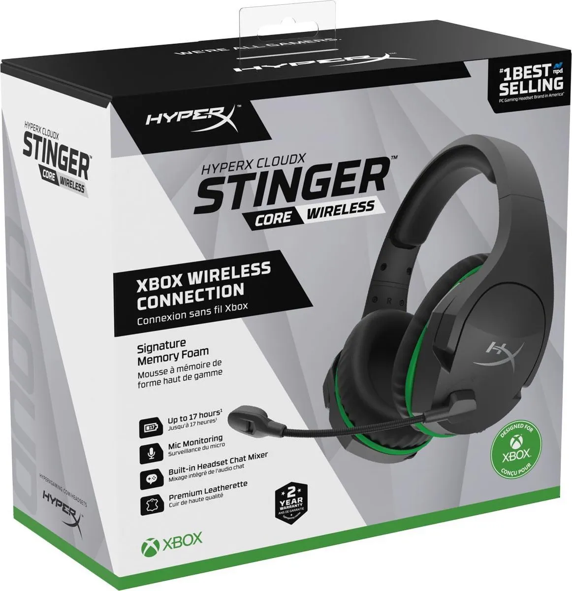HyperX Cloud Stinger Core Draadloze Headset - Xbox Series X|S/One - Zwart